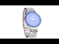 Armitron Stainless Steel Analog Watch with Diamond Accent Blue Dial - 42MM