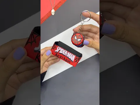 DIY Spiderman Macarons Keychain 🕷️🔑❤️ #shorts #diy #art #spiderman #creative #doityourself