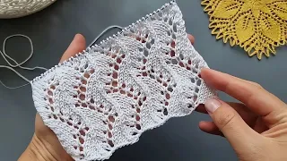 ОДИН ИЗ ЛУЧШИХ УЗОРОВ! Ажурный узор Зигзаг спицами!