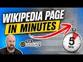 How To Create A Wikipedia Page in MINUTES Citation Hack