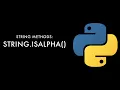 Python String Methods isalpha User Inputs