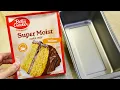 If you bake cake mix in a bread pan
