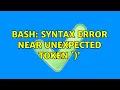 Ubuntu bash syntax error near unexpected token 2 Solutions