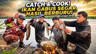 BERBURU, MANCING & PASANG JEBAKAN IKAN HASILNYA UNTUK BAKAR DIPINGGIR SUNGAI