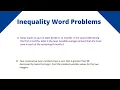 Inequality Word Problems - Algebra