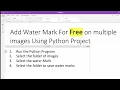 Add Water Mark For Free on multiple images Using Python Python Project to add water marks
