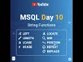 MySQL Day 10 String Functions LEFT LENGTH LCASE UCASE LOCATE MID POSITION REPEAT REPLACE