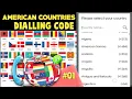 Country code number American countries dialling code