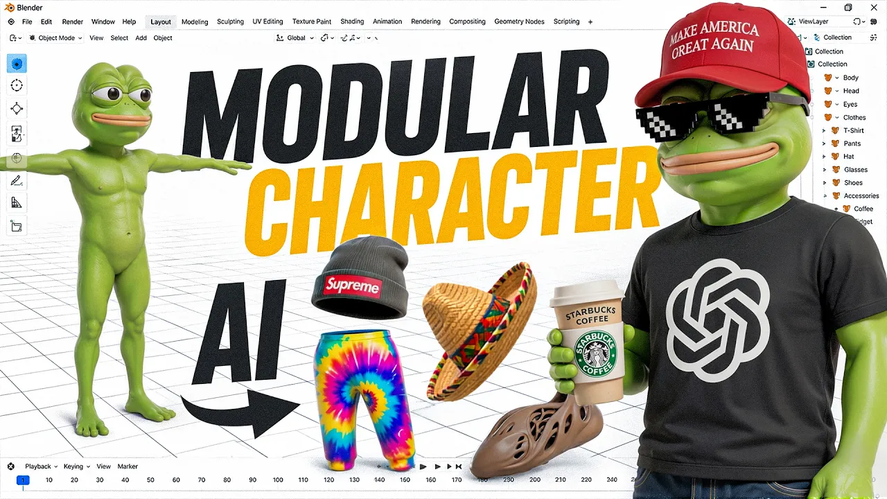 Modular 3D Character in ONE Day - Best AI Workflow: video thumbnail