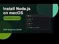 How to Install Node js on macOS 2026 Beginner Guide