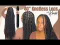 DISTRESSED FAUX LOCS ON 4C HAIR premade locs LESS WRAPPING Knotless Method