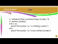 Python Programming to check for Perfect number in Telugu