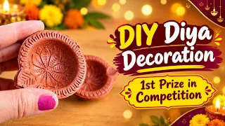 Diya decoration for diwali | 1st Prize in Competition | Diwali Diya Decoration #youtubefestivedrop