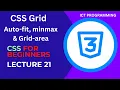 CSS Tutorial 21 CSS Grid auto-fit minmax and grid-area Web Development Tutorial Lecture-21