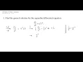 Quiz 2 Problem 1 Separable Differential Equations