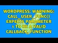 Wordpress Warning call - user