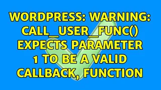 Wordpress Warning call - user