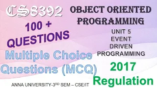 CS8392 MCQ OBJECT ORIENTED PROGRAMMING UNIT 5 - 3rd Sem Abisha