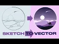 Sketch To Vector Simple Desert Scene Illustration Speedart Tutorial Adobe Illustrator