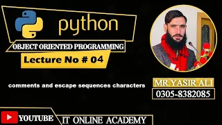 4 comments and escape sequences characters in python Basic to advance level python