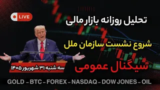 تحلیل تکنیکال   لایوترید روزانه طلا و فارکس و بیتکوین   شروع نشست سازمان ملل دندنها