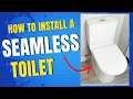 DIY How2 Install a Seamless One-Piece Skirted Toilet Back of Toilet Sits Flush With Wall HOROW