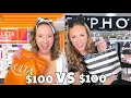ULTA VS SEPHORA 100 SHOPPING CHALLENGE WHICH IS BETTER