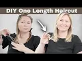 HOW TO Haircut for fine hair AT HOME One Length haircut for thickness