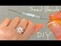 How to Make Seed Bead Rings Beaded Snowflake Flower Ring Tutorial