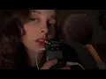 ASMR slow tascam mouth sounds with relaxing face brushing and tracing