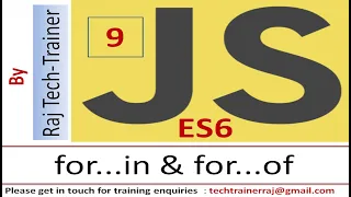 JavaScript Tutorial for Beginners Part 9 - for in for of loop Learn JavaScript ES6