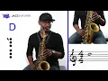 Beginner Jazz Alto Saxophone Lesson - G Major Scale Bb Concert First Five Notes