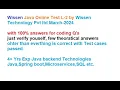 Wissen Java Online Test L 2 by Wissen Technology Pvt ltd Real HackerEarth Online Test-2024