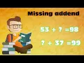 Missing addend in addition missing number in addition