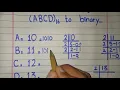 Hexadecimal to Binary ABCD 16 to binary