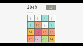 2048 Game using pure HTML CSS and Javascript