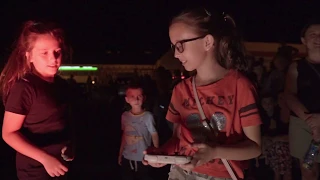 Video Game for Children on a Building