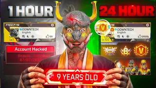 Transforming 9 Year Old Subscriber's BANNED NOOB I'D Into PRIME LVL 8 I'D In 24 Hours 😱  Free Fire 🔥
