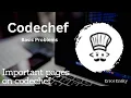 CodeChef Important pages on codechef - problem Competitive programming