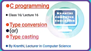 Type conversion Type casting implicit and explicit type conversion c programming tutorial class16