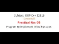 Practical-9 OOP 22316 Program to implement Inline Function MSBTE