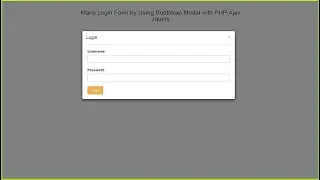Make Login Form by Using Bootstrap Modal with PHP Ajax Jquery