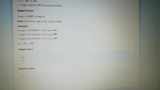 Find angle MBC Hackerrank solutions python