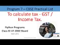 Python Programs To Calculate Tax like GST or Income Tax