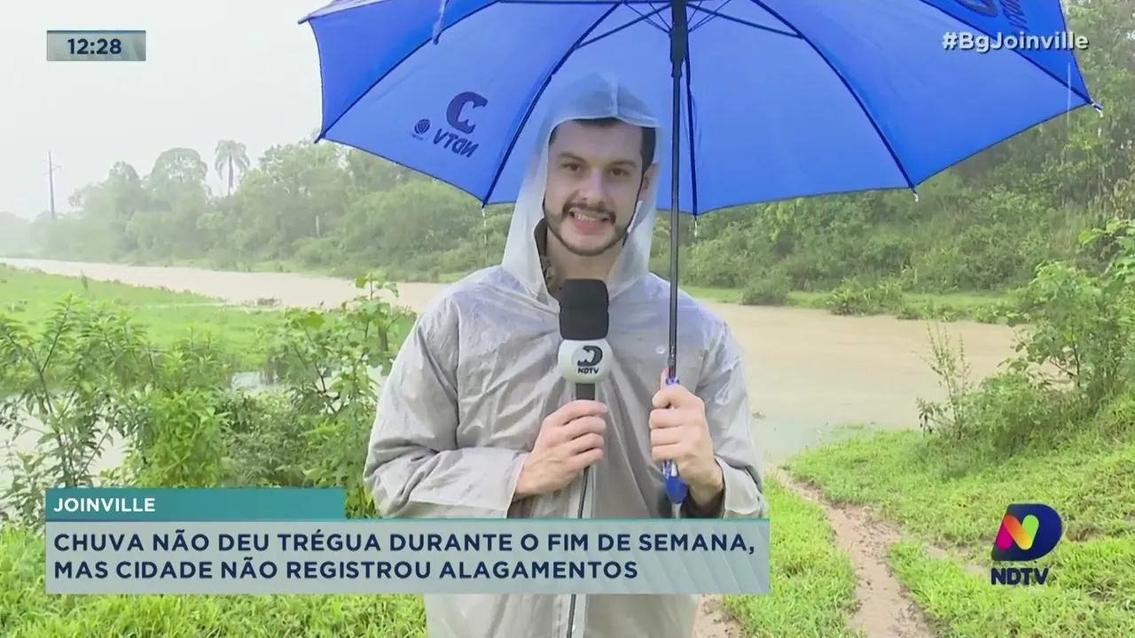 Joinville: chuva não deu trégua durante o fim de semana, mas cidade não registrou alagamentos