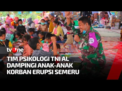 Dinas Psikologi TNI AL Beri Bantuan Pemulihan Trauma Kepada Pengungsi Semeru
