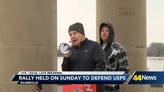 Rally held on Sunday to defend USPS