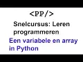 Cursus programmeren Python - Variabele en array