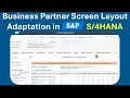 SAP Business Partner Screen Layout Adaptation Guide to hide and default fields screens
