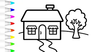 How to Draw Easy House π‘ Drawings for kids & Toddlers | Step By Step House Drawing and Painting